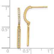 14K CZ Dangle Post Earrings