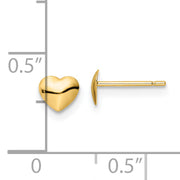14K Polished Heart Post Stud Earrings