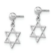 14KW Polished Star of David Post Dangle Earrings