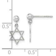 14KW Polished Star of David Post Dangle Earrings